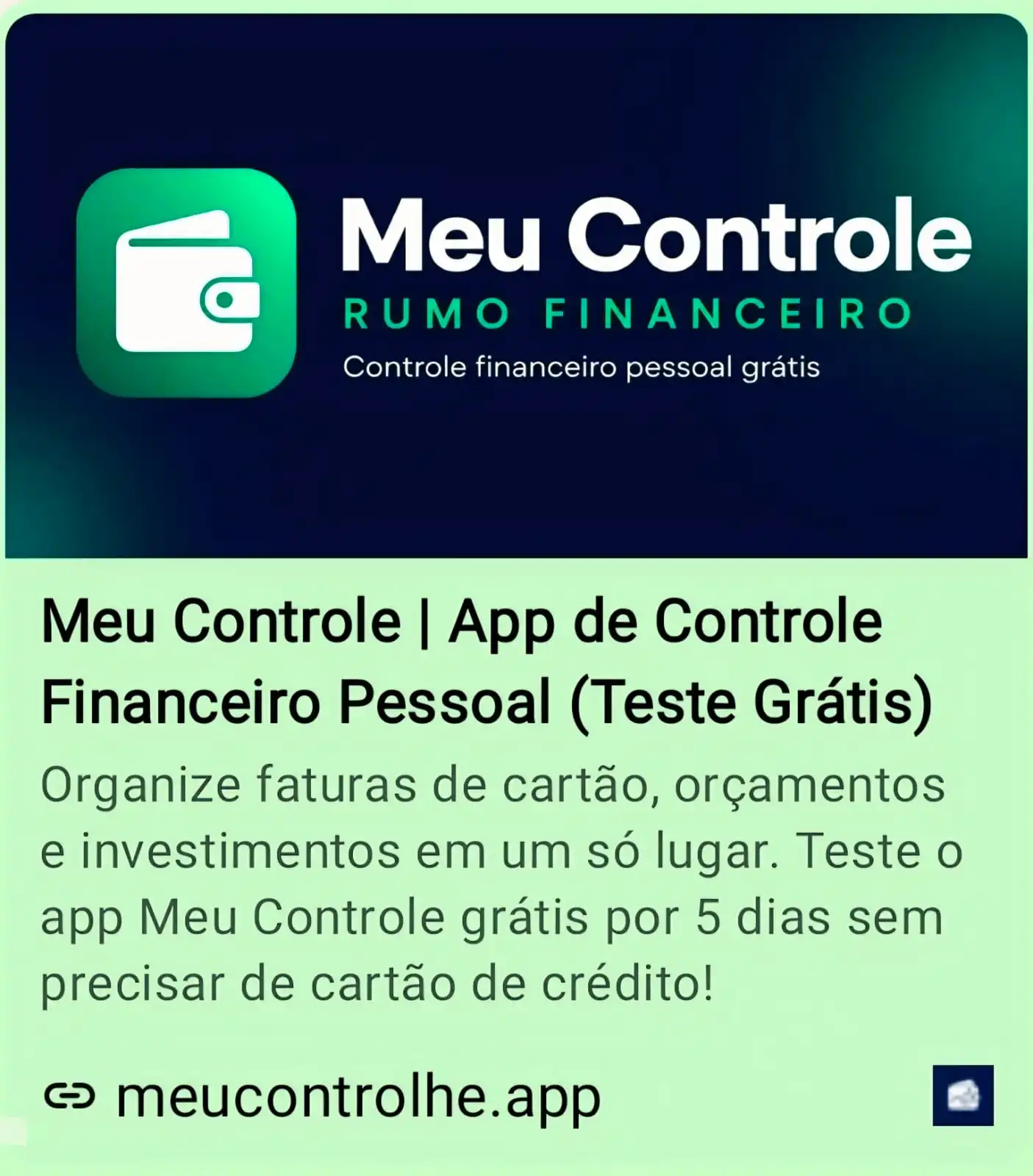 Meucontrole — Aplicativo de gestão financeira pessoal